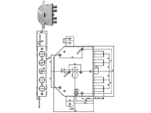 SERRATURA TRIPLICE APPLICARE C/SCROCCO CIL. EU. BLINDATE 2155PENBLOC  mm.60 SX (2155PEN11NCL)    CR
