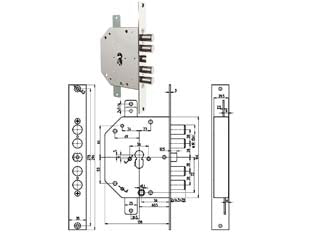 SERRATURA TRIPLICE INFIL. C/SCROCCO CIL. EU. CLEVER BLINDATE 2151 PE  mm.60 DX (2151PEN01NCL/FL)    CR