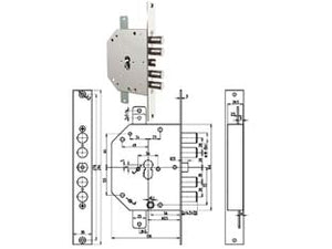 SERRATURA TRIPLICE INFIL. C/SCROCCO CIL. EU. CLEVER BLINDATE 2151 PE  mm.60 DX (2151PEN01NCL/FL)    CR
