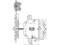 SERRATURA TRIPLICE APPLICARE CON SCROCCO DOPPIA MAPPA BLINDATE 2155MRX  mm.60 DX (2155MRX)    CR