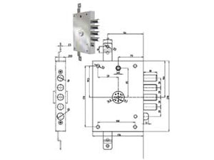 SERRATURA TRIPLICE APPLICARE C/SCROCCO D.MAPPA REVERS. BLINDATE 7056  chiave mm.92 (705601)    CR