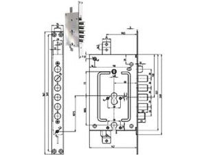 SERRATURA TRIPL. INF. C/SCR. MULTIF. P.E + P.E BLIND. REV. 2951 PEPE  (2951PENDOP01)    CR