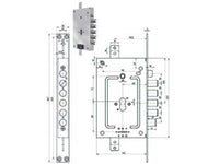 SERRATURA TRIPL. APPL. C/SCR. MULTIF. P.E + D/M BLIND. REV. 2956 PEDM  chiave mm.116 (2956PEN02)    CR