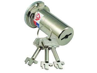 CILINDRO A POMPA CROMATO CON TRE CHIAVI 20CR  ø mm.27X70 (20CR70/3)    CR