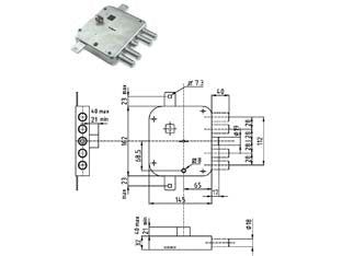 SERRATURA TRIPLICE APPLICARE CON SCROCCO DOPPIA MAPPA BLINDATE STRONG  mm.65 DX (SER 3221 2DB)    DIERRE