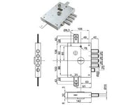 SERRATURA TRIPLICE APPLICARE CON SCR. DOPPIA MAPPA BLIND. HEAVY MM.63  mm.63 SX (IMB 6112 SE) in busta    DIERRE