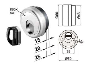 DEFENDER MAGNETICO MAG MONOLITO ANTIACIDO MR500 CROMO SATINATO  ø mm.50x15h. compatibile con serrature Cipierre    DISEC