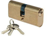 CILINDRO INFILARE OVALE OTTONE LUCIDO 2302- - mm.54 centrato (27+27) KA - 2 pezzi IBFM