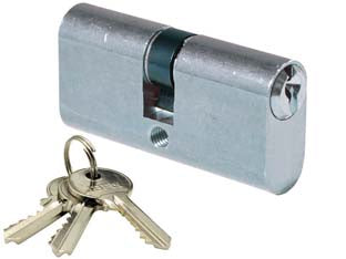 CILINDRO INFILARE OVALE OTTONE CROMO SATINATO 2302- - mm.54 centrato (27+27) - 2 pezzi IBFM