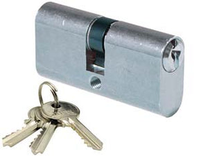 CILINDRO INFILARE OVALE OTTONE CROMO SATINATO 2302- - mm.60 centrato (30+30) KA - 2 pezzi IBFM