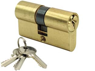 CILINDRO INFILARE SAGOMATO UNIVERSALE OTTONE LUCIDO 2300/U- - mm.70 centrato (35+35) - 2 pezzi IBFM