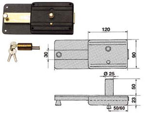 FERROGLIETTO CON CATENACCIO 6 MANDATE CON CILINDRO FISSO 220CF  mm.60 (220/CF)    ICSA