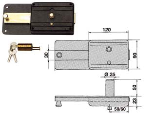 FERROGLIETTO CON CATENACCIO 6 MANDATE CON CILINDRO FISSO 220CF  mm.60 (220/CF)    ICSA