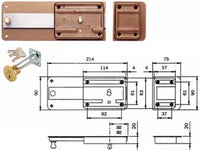 FERROGLIETTO CON CATENACCIO 6 MANDATE CON CILINDRO STACCATO 300- - mm.50 (300506) - 2 pezzi ISEO