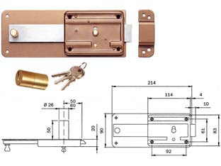 FERROGLIETTO P/FERRO CATENACCIO 5 MANDATE SCROCCO CILINDRO FISSO 3105- - mm.50 (310504500) - 2 pezzi ISEO