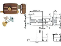 SERRATURA DA PORTONCINO CATEN. E SCR. CIL. STACC. + CIL. INT. 421/422  mm.50 SX 2 mandate (422502)    ISEO