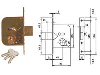 SERRATURA DA INFILARE PER CANCELLI CATENACCIO E SCR. CON NOTTOLINO 604- - mm.45 (604450) - 2 pezzi ISEO
