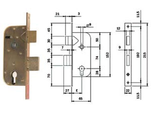 SERRATURE INFILARE PER CANCELLI CAT.+SCR. SEP. PROFILO EUROP. 630- - mm.35 (630350) - 2 pezzi ISEO