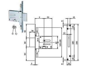 SERRATURE DA INFILARE DOPPIA MAPPA TRIPLICE 663301  mm.70 (663301704)    ISEO