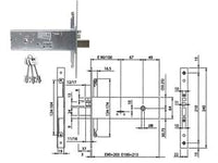ELETTROSERRATURA TRIPLICE DA INFILARE PER FASCIA D/MAPPA MM.64 H 96391  mm.90 (963910902)    ISEO