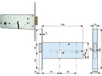 SERRATURA INFILARE PER FASCE CATEN. 1 MANDATA E SCR. MM.64 H 283802- - mm.70 (283.70.2) - 2 pezzi MG