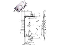 SERRATURA TRIPLICE APPLICARE MULTIF. SCROCCO CIL. EUR. BLINDATE 85595  mm.63 DX (85595D)    MOTTURA
