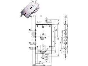 SERRATURA TRIPLICE APPLICARE MULTIF. SCROCCO CIL. EUR. BLINDATE 85595  mm.63 DX (85595D)    MOTTURA
