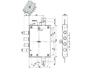 SERRATURA TRIPLICE APPLICARE CON SCROCCO DM BLINDATE 52571/37  mm.63, SX (52571ROMS1 36)    MOTTURA