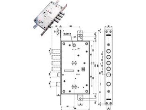 SERRATURA TRIPLICE INFILARE MULTIF. SCROCCO D/MAPPA BLINDATE 54795  mm.63 DX (54795D)    MOTTURA