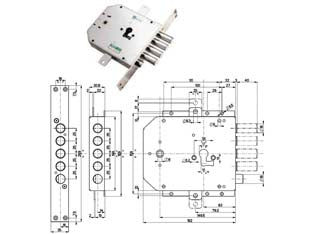 SERRATURA TRIPLICE INFILARE CON SCROCCO CIL. EUROPEO BLINDATE 85735  mm.63 DX (85735D)    MOTTURA