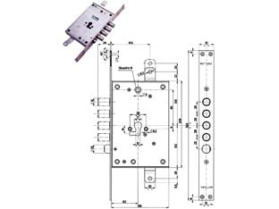 SERRATURA TRIPLICE INFILARE CON SCROCCO CIL. EUROPEO BLINDATE 85771/28  mm.63 SX (85771S28N)    MOTTURA