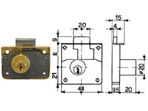 SERRATURA DA APPLICARE 1/2 SCATOLA CON CILINDRO UNA MANDATA  mm.40    MRCAS