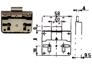 SERRATURA 1/2 SCATOLA DA APPLICARE- - mm.35 - 5 pezzi MRCAS