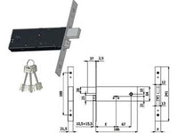 SERRATURA DA INFILARE PER FASCE DOPPIA MAPPA CAT. E SCR. MM.64 H 5940  mm.90 interasse mm.67 (5940)    OMEC