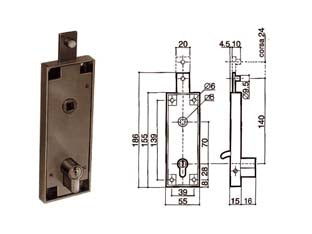 SERRATURA SERRANDA BASCULANTE CILINDRO SFILABILE SAGOMATO 6561    PREFER