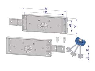 COPPIA SERRATURA LATERALE D.MAPPA PER SERRANDA C/CATENAC. PIEGATO 2235  DX/SX accoppiate KA (2235XZB4508AB3XXKA)    SECUREMME