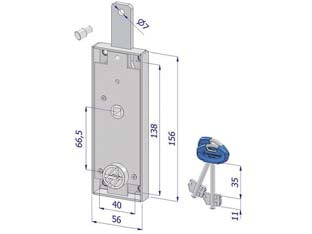 SERRATURA PER BASCULANTE DOPPIA MAPPA 2240  (2240XZB2008AB2)    SECUREMME