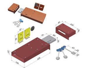 SERRATURA APPLICARE DOPPIA MAPPA 2304  mm.50 SX (2304SMA50XXAF3)    SECUREMME