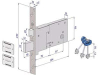 SERRATURA DA INFILARE PER FASCE DOPPIA MAPPA MM.82 H 2010  mm.70 (2010UZB70XXAB3)    SECUREMME