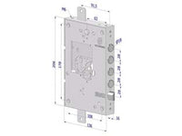 SERRATURA TRIPLICE APPLICARE PER PORTE BLINDATE NUDA S/CUORE INT.28 25  SX (2501SCR0328)    SECUREMME