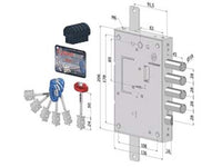 SERRATURA TRIPLICE APPLICARE PER PORTE BLINDATE D.MAPPA INT.28 240   (2401DCR0328S56)    SECUREMME