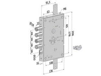 SERRATURA TRIPLICE P/PORTE BLINDATE CILINDRO EUROPEO REVERS.INT.28 265  (2651SCR0328CXX)    SECUREMME