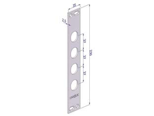 CONTROPIASTRA P/SERRATURE PORTE BLINDATE IN ACCIAIO INOX INT.37 CP2500  (CP2500XAI37)    SECUREMME