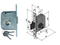 SERRATURA DA INFILARE PER CANCELLI SOLO CATENACCIO 062- - mm.45 con catenaccio da mm.70 (06245400) - 2 pezzi WELKA