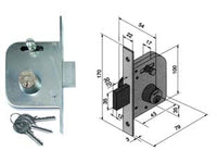 SERRATURA DA INFILARE PER CANCELLI CATENACCIO E SCR. CON NOTTOLINO 065  mm.45 con catenaccio da mm.30 (06545000)    WELKA
