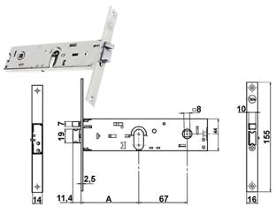ELETTROSERRATURA INFILARE PER FASCE SOLO SCROCCO MM.44 H 85400  mm.80 (Y8540080080VNE)    YALE