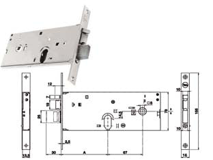 ELETTROSERRATURA INFILARE PER FASCE CATENACCIO E SCR. MM.78 H 85202  mm.70, 3 mandate (Y8520270080)    YALE