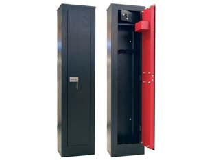 ARMADIO PORTAFUCILI CON TESORETTO- - mm.315x205x1380h. 5 posti peso kg.29 - 1 pezzi QUALITY