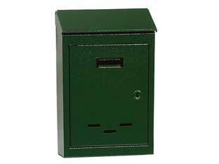 CASSETTA POSTALE CON TETTO E CHIAVE AD UNA LEVA VERDE  n°3 cm.30x6x20h. per lettere
