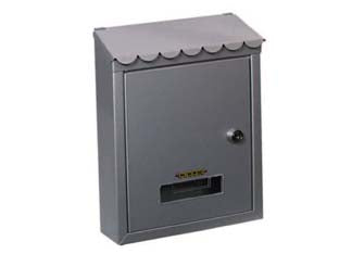 CASSETTA POSTALE MEDIA CON TETTO E CHIAVE A CILINDRO GRIGIA  cm.21x7x30h.  colore grigio    QUALITY